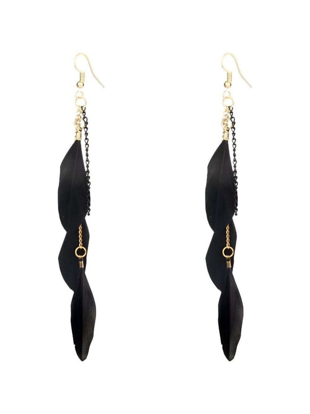 Boho Piercing Jewelry Tassel Feather Dangle Drop Long Chain Earrings for Women